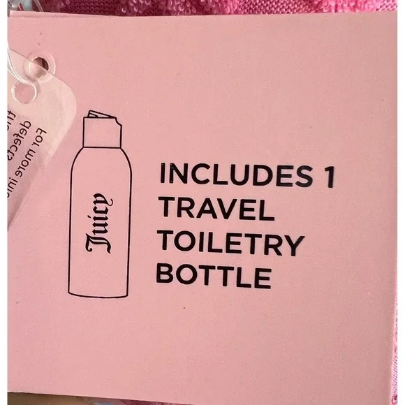 Juicy Couture Pink Love Cosmetic Makeup Bag Heart Travel Toiletry Bottle Y2K - Picture 8 of 8